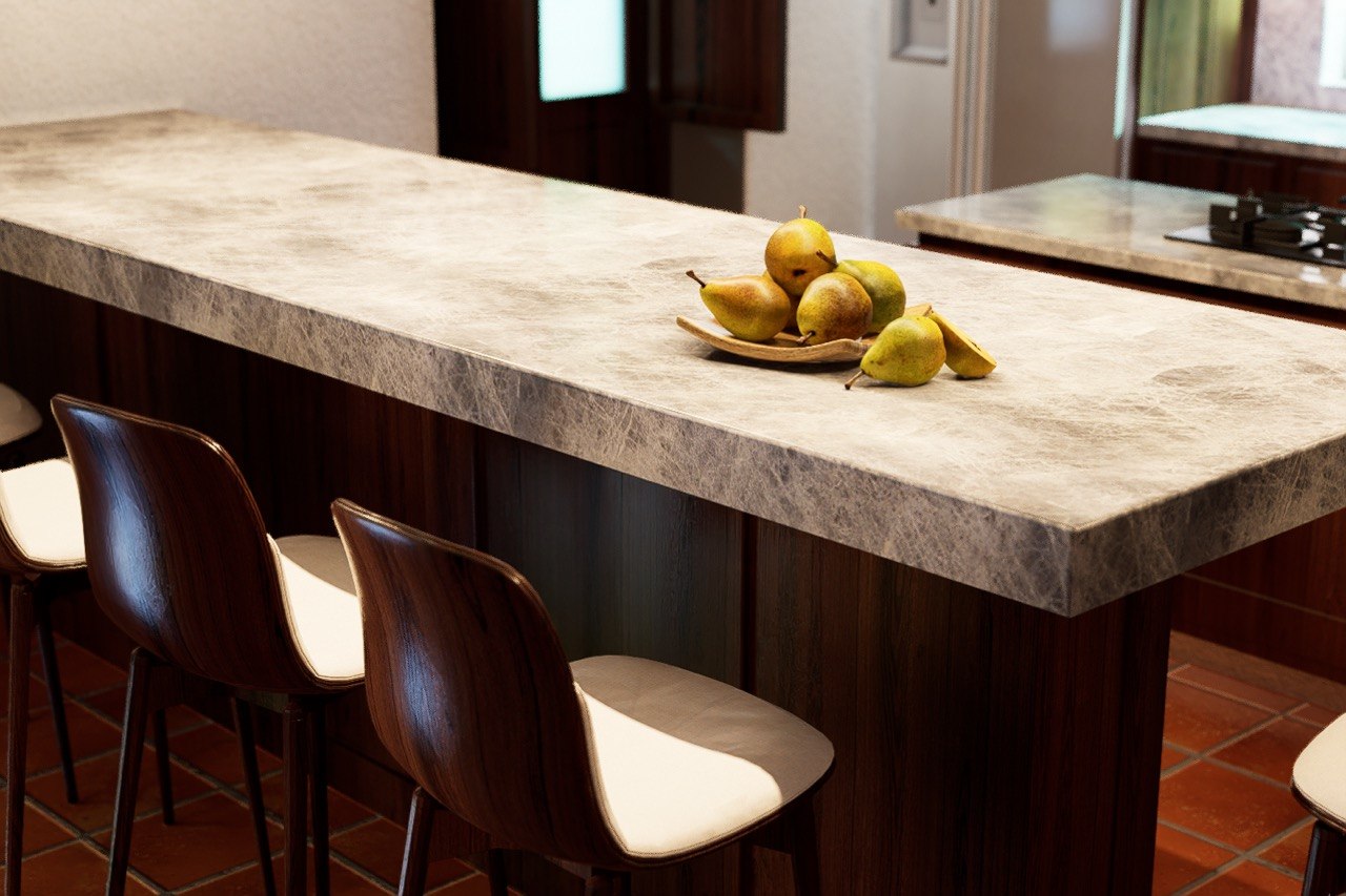 Hospitality bar material and architectural detail visualization